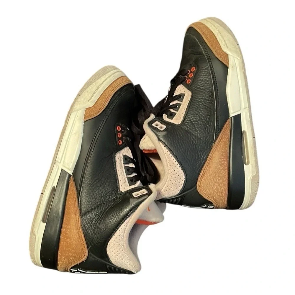 Nike Boy's Air Jordan 3 Retro (GS) Black/Rush Orange - Fossil Stone Size 5Y‎